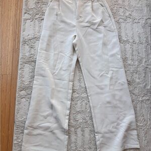 DISSH Cream Wide-Leg High-Rise Trousers